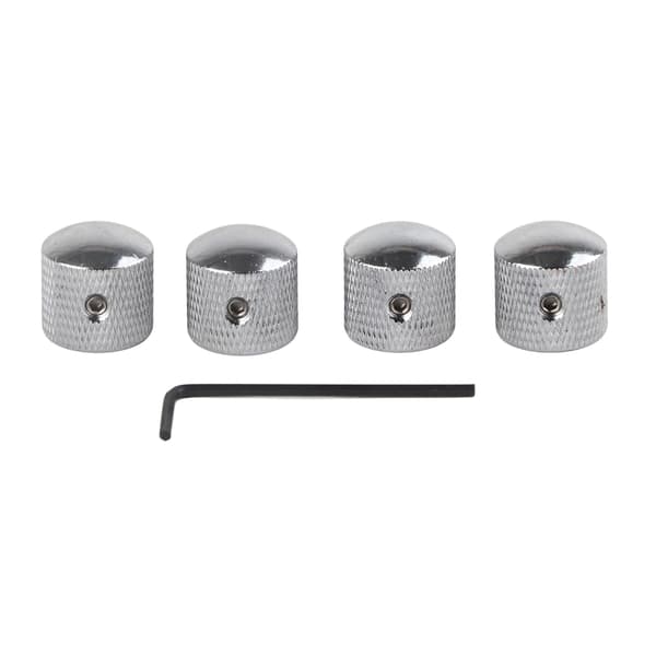 4 stk. elguitar-knapper i aluminiumslegering med unbrakonøgle, sølv instrumenttilbehør