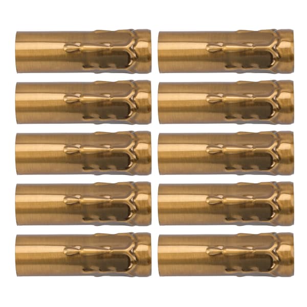 10 stk. E14 metalrør til lampeholder, belysningstilbehør 25x80mm guldbronze