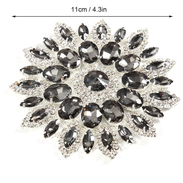 Krystalglas Rhinestones Dekoration DIY Tøj Tilbehør (Transparent Grå Sølv Base)