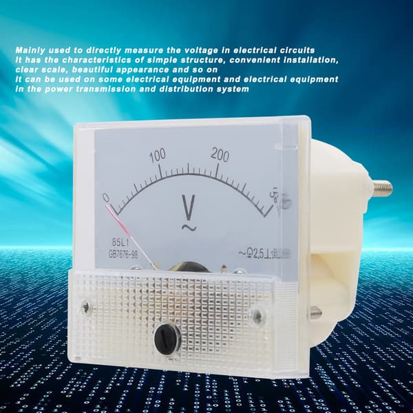 85L1 AC Voltmeter 0-300V Pegertype, Klar Skala ABS Panelmonteret Spændingsmåler