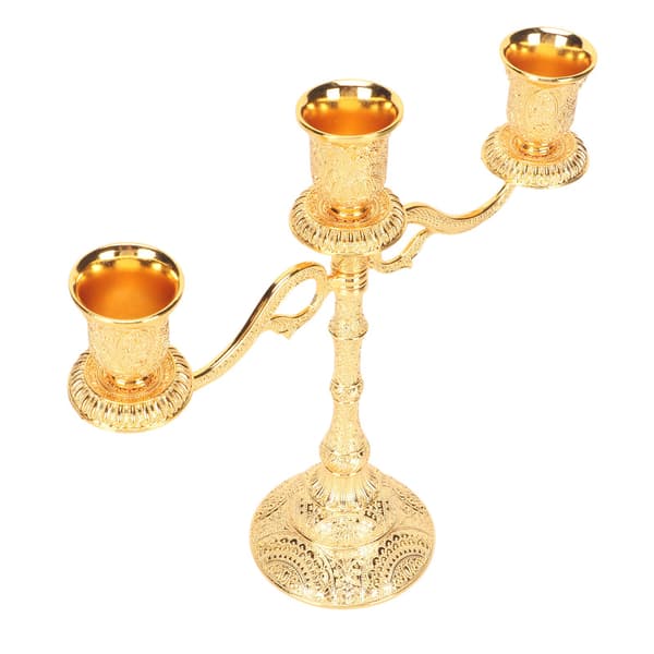 3-armad retro elegant ljusstake i legering för hem och restaurang