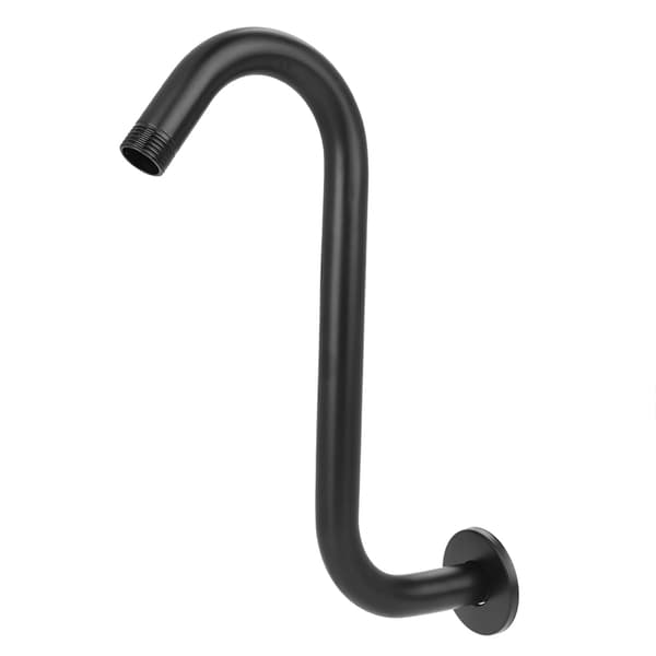 20 cm 201 rustfrit stål høj S-formet bruseforlængerarm G1/2\" badeværelsesarmatur sort