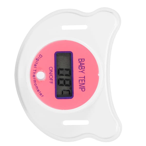 Digitalt babytermometer, oralt, sutteformet, beroligende LCD, nyfødt, lyserød, Celsius