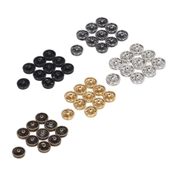 100 stk. 5 mm mini trykknapper, 5 farver, rustforebyggende, letvægts miniature trykknapper til dukker, til kvinder og mænd
