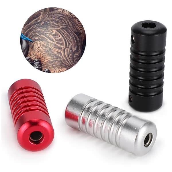 22 mm tatoveringsmaskinegreb i aluminiumslegering (sort, rød, sølv)