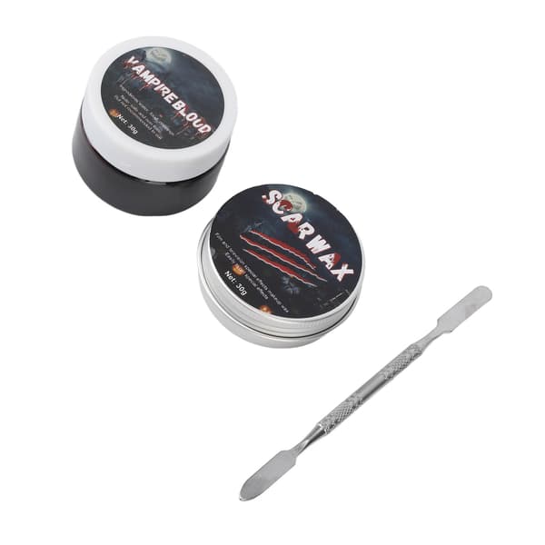 Ärrvax Koagulerat Blod Kit Sår Modellering Halloween SFX Smink Kit med Spatel