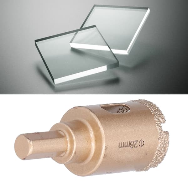 28 mm loddet diamantkerneborehulsav til glas, keramik, marmor, sten