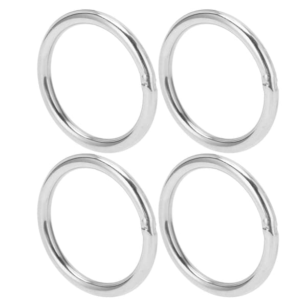 10 stk. svejsede ringe i rustfrit stål 4x40 mm multifunktionelle til camping, bælte og rigning