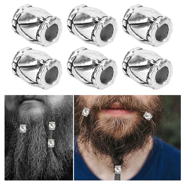 50 st retro skäggpärlor, tunna hårflätpärlor, smyckestillbehör i legering, silver