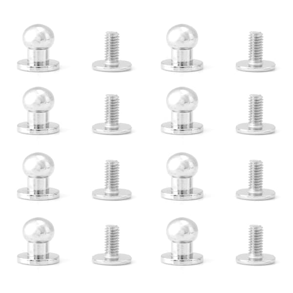 20 st runda solida kopparnitar knappar DIY lädertillbehör (8*6mm silver)