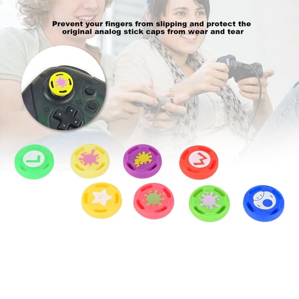 8PCS Silikon Tumgrepp Kapslar Färgglada 2cm för Switch Pro PS4 PS3 Xbox One 360 Kontroll Antisladd Joystickskydd