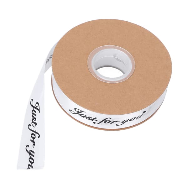 2,5 cm Satinband Rulle 45yd Tryck Bara för dig Polyester för DIY Bröllopsdekoration Födelsedagstårta Förpackning Vit