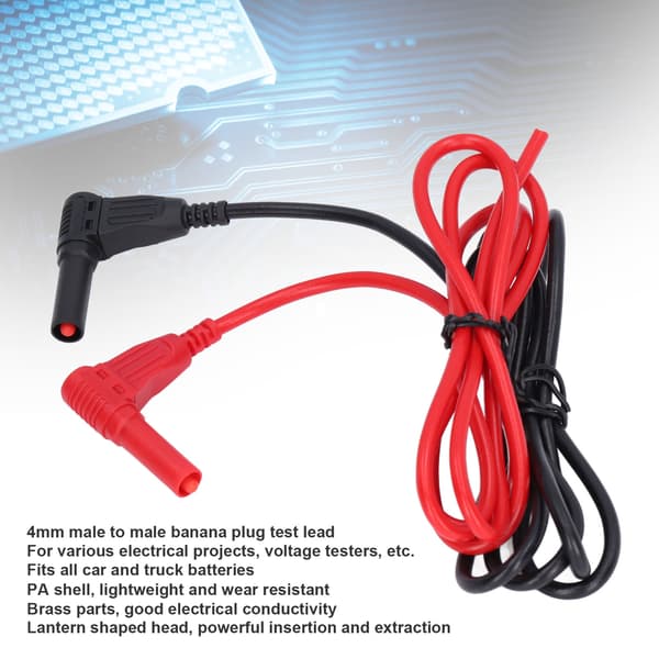 4 mm banankontakt testkabel hane till hane multimeter probkabel, 1 set elektrisk testkabel