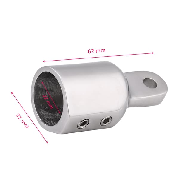 7/8 tommer 22 mm rustfrit stål øjeende til båd Bimini Top Cap Fitting Hardware