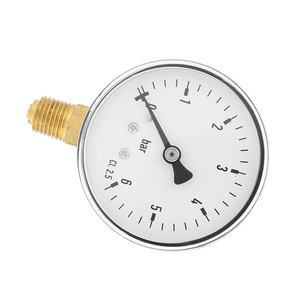 1/4\" NPT Hydraulisk Lufttryksmåler 0-6 bar, Sidemonteret Manometer