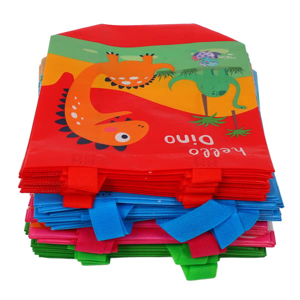 24 stk. søde dinosaur-gaveposer, foldbare nonwoven dinosaur-festposer til fødselsdagsfester og babyshower