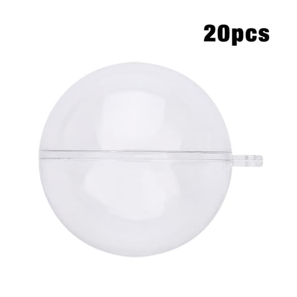 20 stk. fyldbare klare plastkugler til bryllups- og julepynt (10 cm)