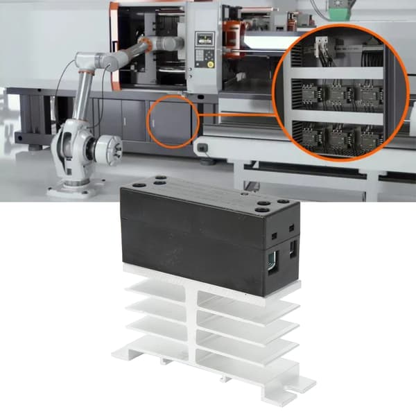 Solid State Relæ 10A m/ køleplade, SSR Modul 3-32VDC ind, 24-480VAC ud