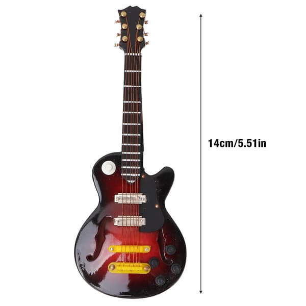 Miniatyr Tilia Hantverksgitarrform Elgitarr Instrumentmodell med Presentförpackning