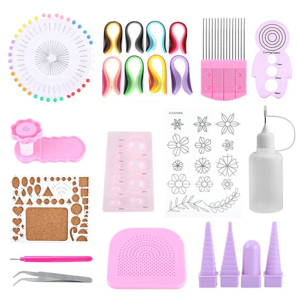 1 set DIY Quilling Paper Craft Rolling Kit Slotted Tools Strips Pincett för dekoration