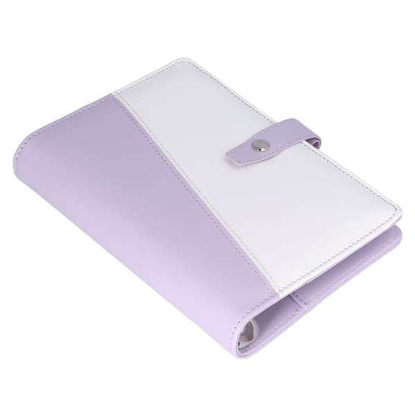 A6 Budget Binder Multifunktionelt Rumdesign Bærbar PU Læder Notesbog Binder til Kontor Skole Lilla