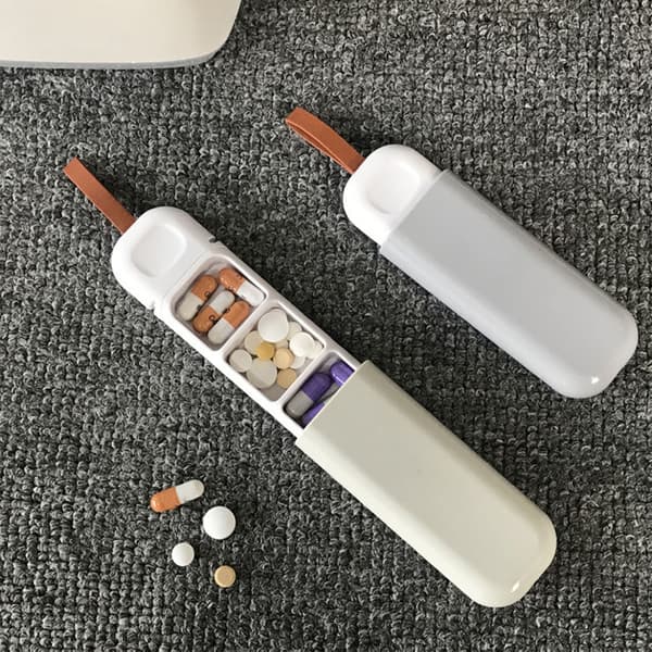 Bærbar Mini Beige Daglig Pilleæske Medicinboks