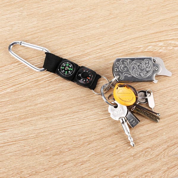 Vattentät Mini Bärbar Termometer Kompass Nyckelring Multifunktionell Utomhus Camping Vandringsutrustning