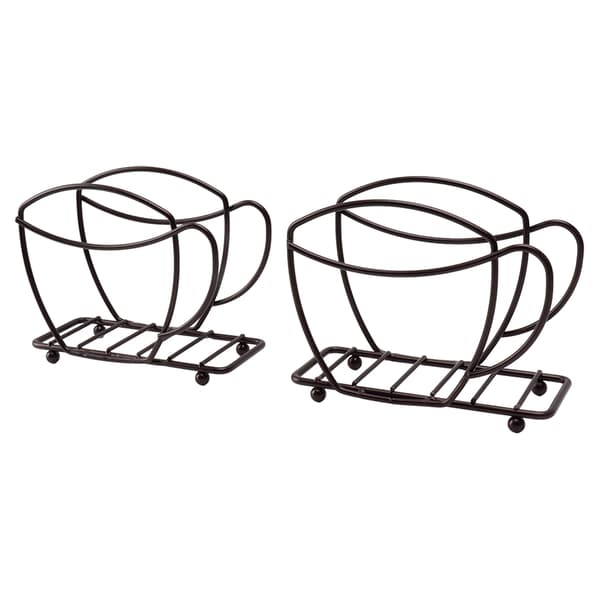 Servietholder i bronzejern, kaffekopformet borddispenser