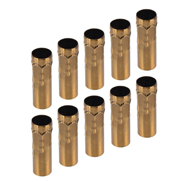 10 stk. E14 metalrør til lampeholder, belysningstilbehør 25x80mm guldbronze