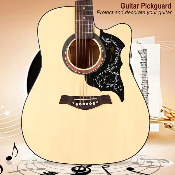 2-pak selvklæbende pickguard, reservedele til 41-tommer folkeguitar ridseplade (sort)