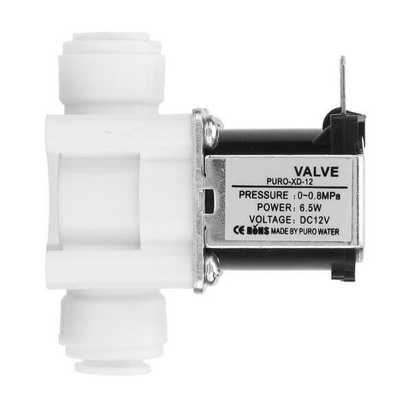 1 stk. 12V DC elektrisk magnetventil, hurtigkobling i plast, normalt lukket