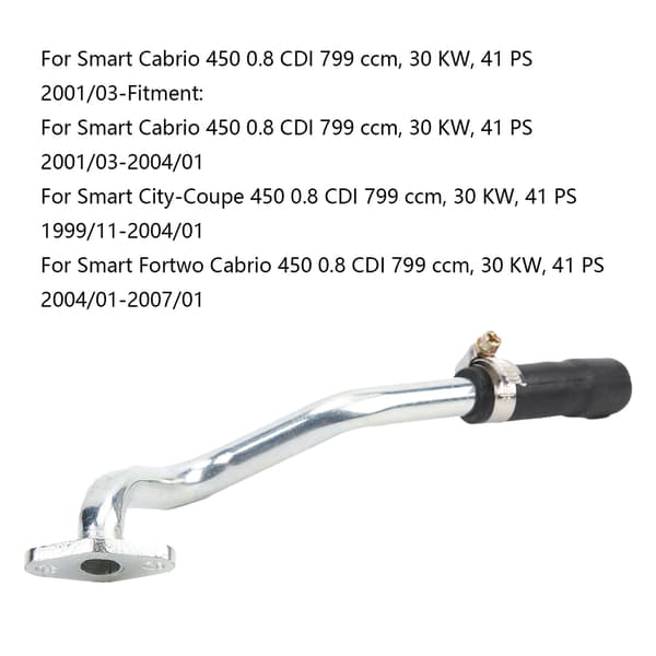 Turboöljyn paluuputki rautaa Smart Fortwo Cabrio 450 0.8 CDI 799 ccm 2004/01-2007/01