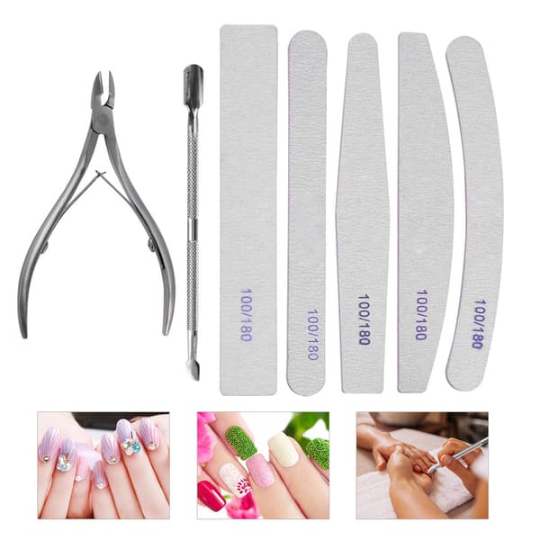 Professionelt neglekunst manicure pedicure værktøjssæt negleslibesvamp filer buffer polerer