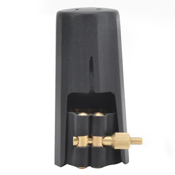 Altsaxofonmunstycke, PU-läderligatur, plastlock, vit förpackning, JS01