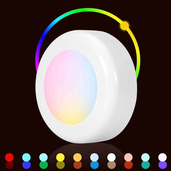 Trådløs LED Puck Lys RGB 12 Farver Dæmpbar Natlampe
