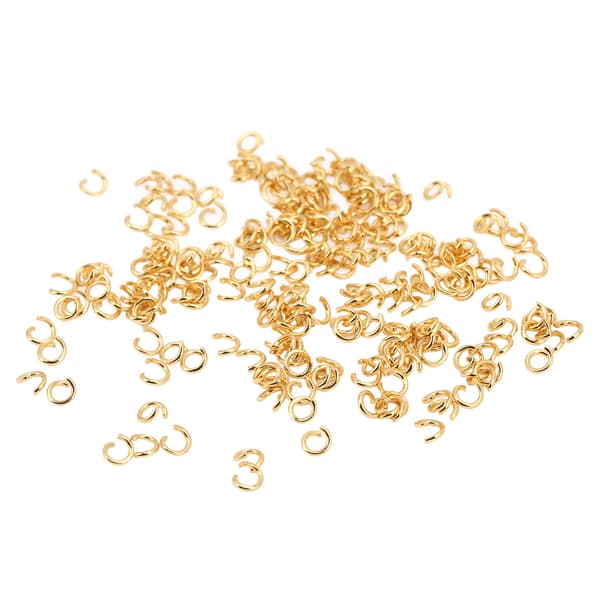 200 stk. springringe multifunktionel rustfrit stål guld åben springring DIY smykker forbindelsesspænde