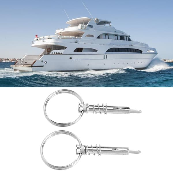 2 stk. lynkoblingsstifter i rustfrit stål til båd, marine hardware, Bimini-top, dækmontering, skibsværft