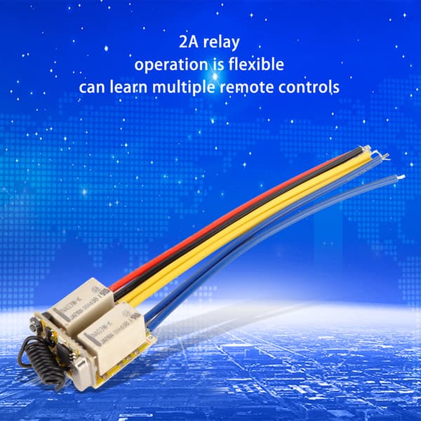 Kompakt RF 2CH relæafbryder 433MHz DC3.7‑12V fjernsender/-modtager til hjemmet