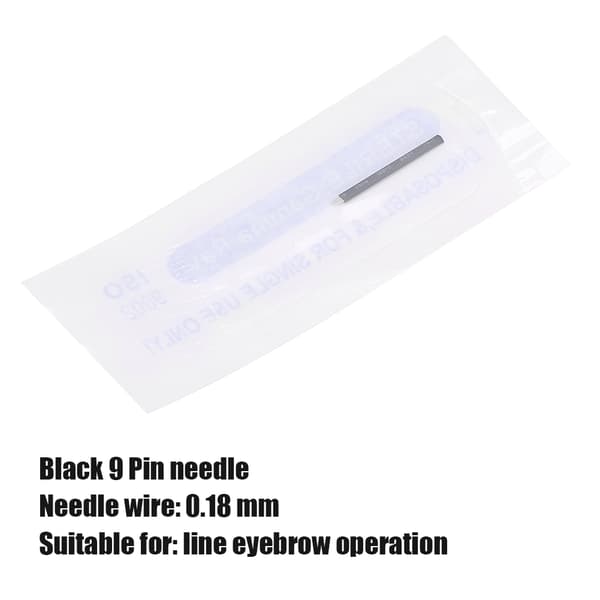 50 stk. 0,18 mm Microblading-nåle Øjenbrynstatovering Semi-permanent Nåleblad (9 ben)