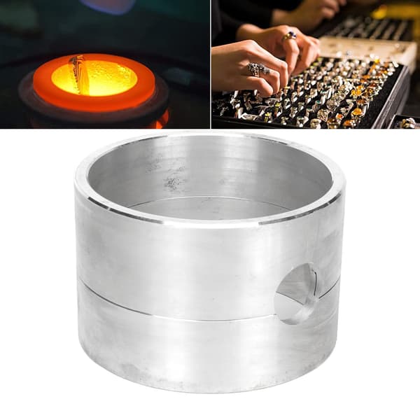 Cylindrisk sandstøbeform i aluminiumslegering til håndlavede metalsmykkeringe
