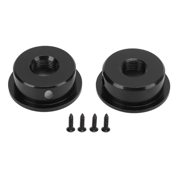 2 STK TL Basguitar Udgangsstikplade Rund Metal Electrosocket med Fastgørelsesskruer Sort