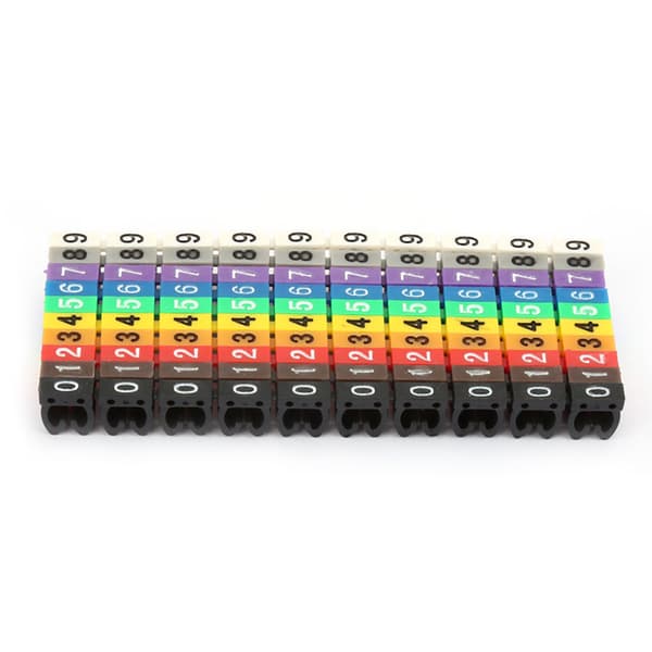 Kabelmarkører Lednings-ID-mærker Farverig krympeflex (100-pak, 4mm²)