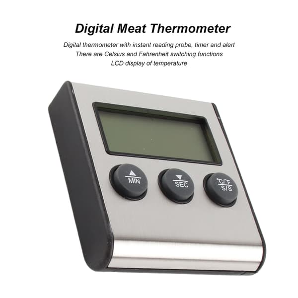 Digital matlagningstermometer med alarm, multifunktionell köks- och industriell matprob