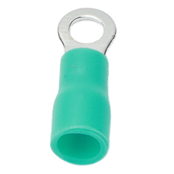 100 stk. kobberring-krympeterminaler, PVC-isolerede ledningsforbindere, AWG 22-16, grøn, til maskiner (RV1.25-3)