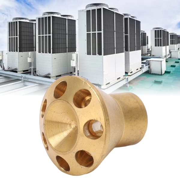 Kølemiddeldistributør Messing 12,8 mm indløb 6,5 mm udløb 7-ports splitter til HVAC-systemer