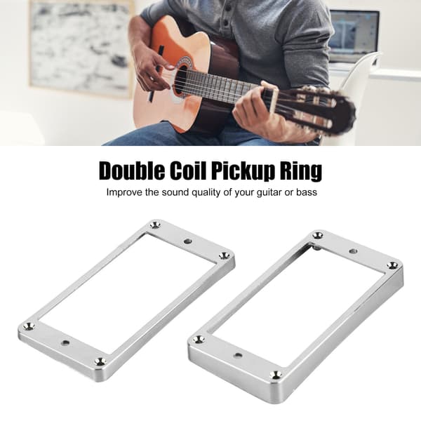 2 stk. monteringsring til pickup i plast til guitarbas med dobbeltspole-pickup