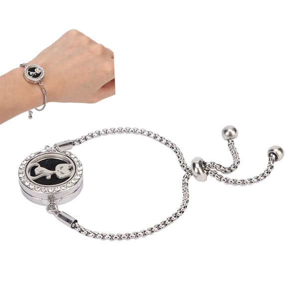 Armbånd til æteriske olier i rustfrit stål Aromaterapi Locket Justerbart armbånd til kvinder og piger