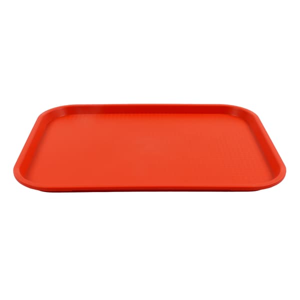 2-pack stapelbar rektangulär halkfri PP-serveringsbricka, lättvikt för restauranger och kaféer, orange