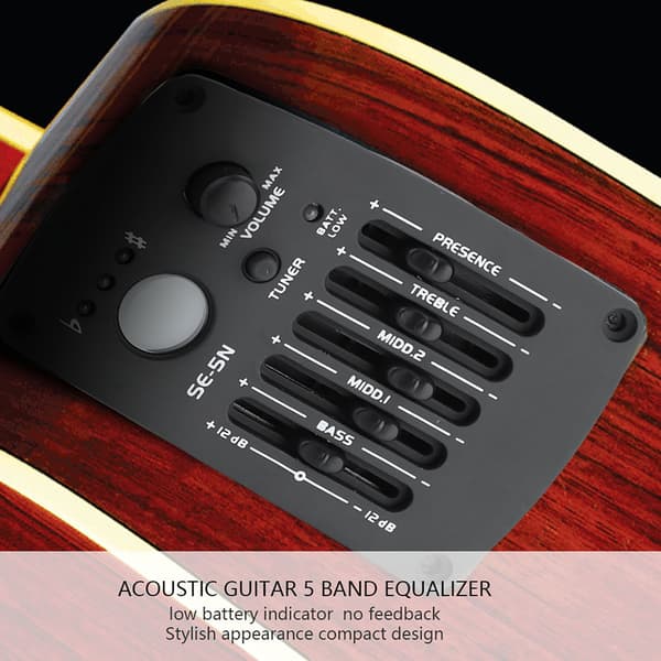 Akustisk Gitarr EQ Equalizer Förförstärkare Stämapparat 5-Band SE-5N Pickup Kit Instrumenttillbehör