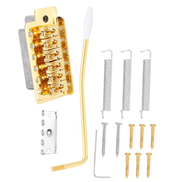 Guld Tremolo Stallsystem för ST Gitarr med Rullande Vibratoarm